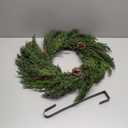 Christmas Wreaths for Front Door with Lights & Timer - 18" 40 LED Pre-Lit Lighted Christmas Wreath Decorations with Metal Hanger, Real Touch Pine Xmas Wreath for Windows Indoor Outdoor Wall (Small)