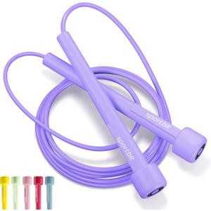 Adjustable Jump Rope for Fitness and Exercise  Skipping Rope for Cardio, Boxing, and Weight Loss  Speed Rope perfect for Men & Women (Purple)