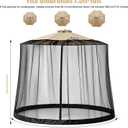 Mosquito Netting for Patio Umbrella 7.5-10 FT, Patio Umbrella Canopy Netting with Zipper Door and Water Tube