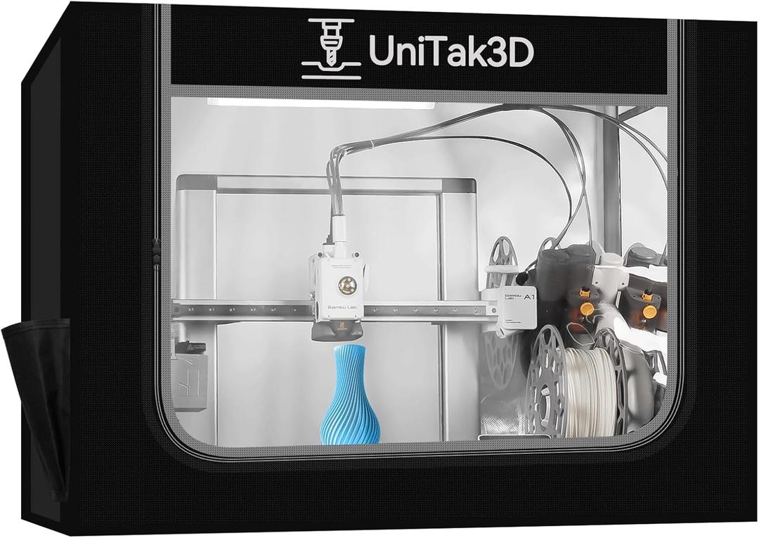 3D Printer Enclosure for Bambu Lab A1 Combo,Large Size Fireproof&Dustproof Enclosure,Noise Reduction,Constant Temperature Control 3D Printer Cover with LED Lighting System-32.5x23x23inch