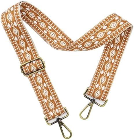LEMEDE Purse Strap Adjustable Replacement Crossbody Bag Straps Retro Jacquard Embroidery Shoulder Straps for Shoulder Bag