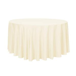 sancua Round Tablecloth - 120 Inch - Water Resistant Spill Proof Washable Polyester Table Cloth Decorative Fabric Table Cover for Dining Tables, Buffet Parties and Camping, Beige