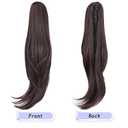 ponytail extension,24" claw clip hair extensions ponytail Long straight Hair Extension Natural Looking Synthetic Hairpiece for Women Dark Brown