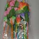 Healifty Hawaiian Flower Bendable Straws with Paper Umbrella, 20Pcs Tropical Luau Party Decor for Drinks, Disposable Plastic Summer Beach Pool Bar Favors 9.45 Inch