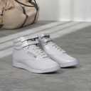 Reebok Women's Freestyle Hi High Top Sneakers for Women, Black or White Basketball and Tennis Shoes Womens Size 5-12, White/Silver, 8