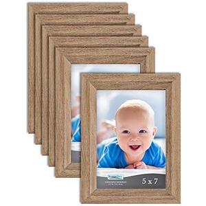 Icona Bay 4x6 Picture Frames w/Removable Mat for 3x5 Photos (Black, 6 Pack), Sleek Modern Style Frames, Table Top or Wall Mount, Serenity Collection
