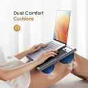 Adjustable Laptop Desk with Cushion, Mouse Pad & Cellphone Slot - Laptop Stand for Bed & Couch, Riser for Home & Office (Grey), 11"D x 19.4"W x 15.6"H