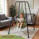 Sensory Swing Stand Frame with Pod Chair and Swing Set Kid Heavy Duty Metal Swings Stand Autism Hammock Chair Stands Tree Saucer Round for Adult Indoor Outdoor Backyard Park(Camo)