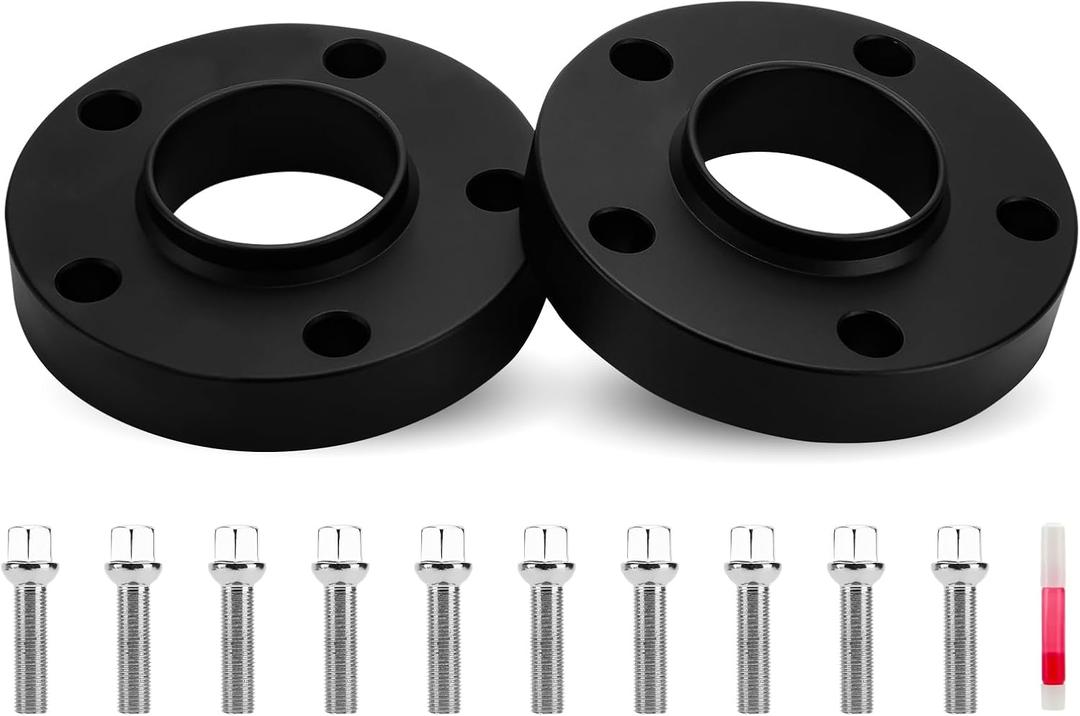 2PCs 25mm Wheel Adapters with 66.6mm Bore 5x112mm for Benz GL63 A180 CLK280 S420 S55 C230 C240, 5 Lugs Wheel Spacers with 14x1.5 Studs (40mm Shank Sphere Seat Type) for Audi A4 S4 A5 S5 S6 S7 A8 S8