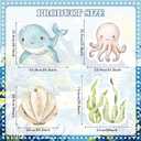 Honoson 4 Pcs Large 24" x 32" Under The Sea Party Decorations Ocean Themed Baby Shower Backdrop Marine Animals Cardboard Cutouts Sign Photo Props for Birthday Party Supplies