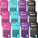 12 Pack Pocket Size Mini Calculator Basic Calculator for Students 8 Digit Display Solar Battery Dual Power Small Desktop Home Office School Students Kids, 4 Colors