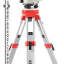 KEZERS 32X Automatic Optical Level Kit with Tripod,Self-Leveling Magnetic Dampened Compensator and Transport Lock,Aluminum Survey Tripod,9FT Grade Rod,Carrying Case