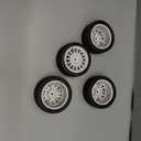 1/10 RC Rally Car Tires 12mm Hex Plastic Wheels Rims & On Road Tyres for 1/10 Scale RC Rally Racing Car Tamiya XV01 XV02 TA06 TT01 TT02 PTG2 144001 A959 HPI KYOSHO RC On-Road Car 4PCS (White)