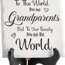 LukieJac Grandparents Gifts from Grandkids Ceramic Plaque for Grandpa & Grandma Gift Ideas Home Decor, Thanksgiving, Christmas, New Year, Grandparents Day, Wedding Anniversary and Birthday Gifts
