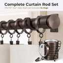 1 ¼” Heavy Duty Adjustable Curtain Rod, 6-12ft, Brushed Bronze