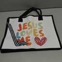 Jesus Loves Me Tote Bag Christmas Religious Gifts for Women Christian Gifts Christian Tote Bags for Women