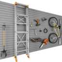 4 x 8 FT Slatwall Panel Garage Wall Organizer, Heavy Duty Slat Wall Paneling Sheets, Interlocking PVC Panels, Garage Slatwall for Tool Organization Mounted Storage Systems