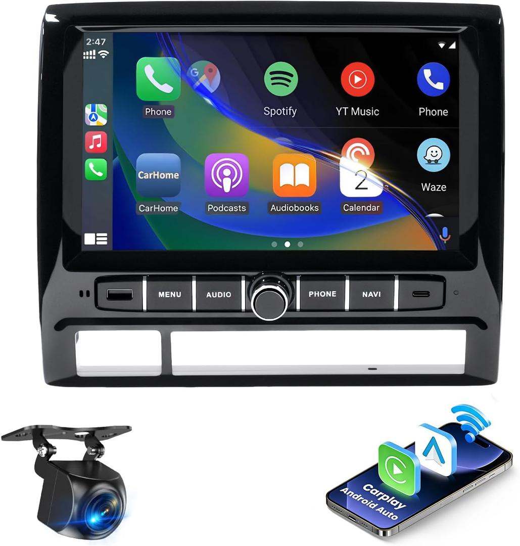9 inch Car Radio Stereo Head Unit Upgrade for Toyota Tacoma 2005-2015 with Android13/5G WiFi/Wireless CarPlay/Android Auto/Touch Screen/GPS Navigation/Bluetooth/FM Radio/AHD Backup Camera(4G+64G)