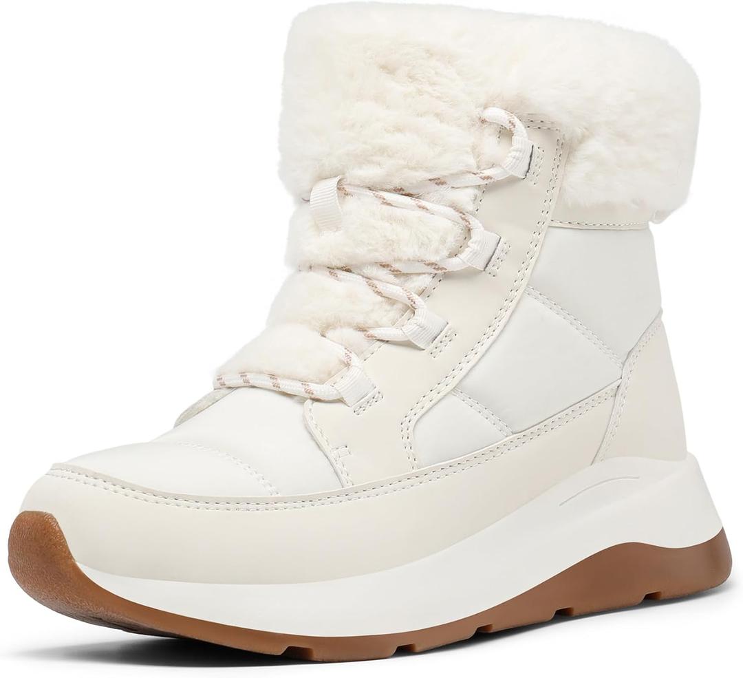 DREAM PAIRS Women's Winter Snow Boots, Faux Fur Waterproof Ankle Booties, Zaylee Ladies Comfortable Short Boots Outdoor, Size 8, Off-White, SDSB2208W