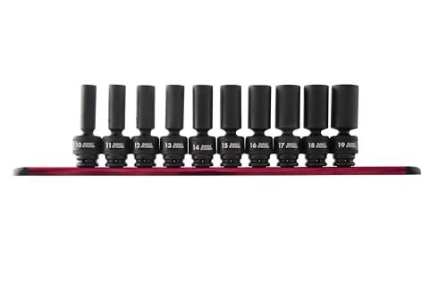 SUNEX TOOLS 3660 3/8-Inch Drive Deep Metric Universal Socket Impact Set, 10-Piece