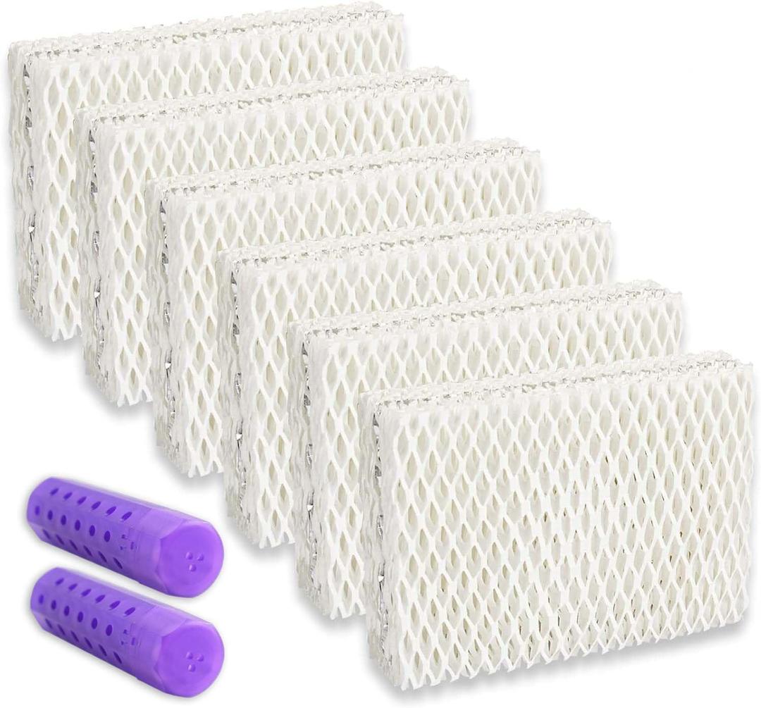6 Pack WF813 Humidifier Filters Replacement for Equate Eqwf813 Eq-2119-Ul, Relion RCM-832 RCM-832N, ProCare PCCM-832N Cool Mist Humidifier Replacement Filter with 2 Pack Humidifier Tank Cleaners