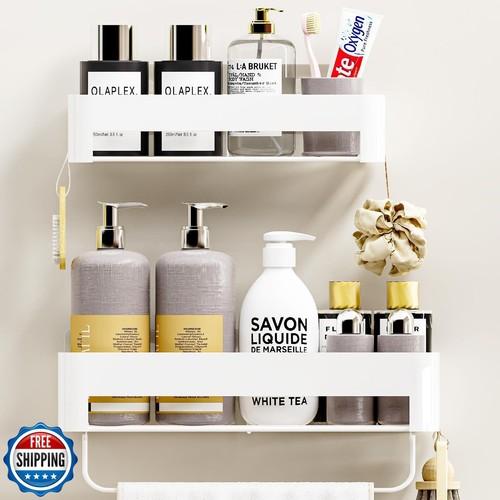 necvha Adhesive Shower Caddy, Premium Bathroom Organizer, Rustproof Metal Sho