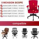 Tallew 4 Pcs Office Chair Covers Set Computer Universal Protective Stretchable Chair Seat Covers Desk Armrest Cover Pads Office Cushion Backrest for Rotating(Regular,Red)