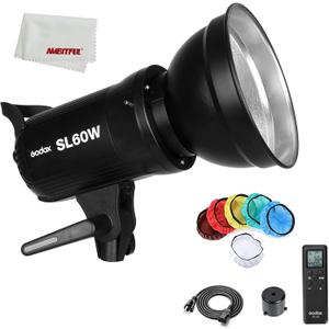 Godox SL-60W CRI 95+ LED Video Light SL60W White 5600K Version 60WS Bowens Mount+Remote Control+Reflector