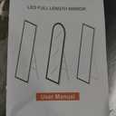 Full Length Mirror with Lights, 83" x 36" Large LED Lighted Floor Standing Body Mirror, Dimmable & 3 Color Lighting for Bedroom, Cloakroom, Dressing Room, Tempered Glass, Square White