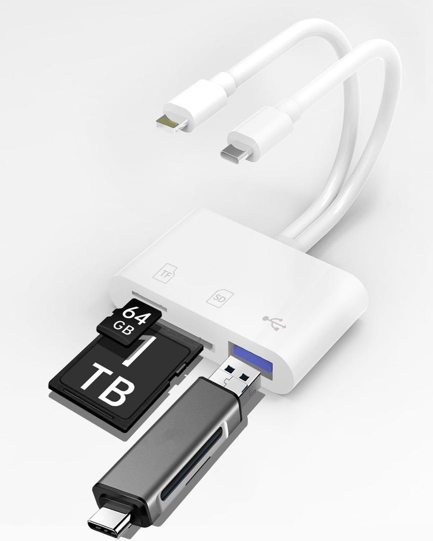 SD Card Reader for Smartphone/Pad//Laptop, Plug and Play Trail Game Camera Viewer, No App Required