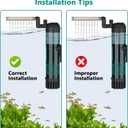 AQQA Aquarium Filter, 211GPH Submersible Fish Tank Filter with Aeration & Rainfall, Multi-Layer Filtration Silent Adjustable Airflow Filter, Oxygenation Circulation Water Pumping for 40-90 Gal Tanks