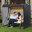 Swing Cover,3 Seaters,Outdoor Swing Covers,420D Waterproof Fabric,87'' x49'' x 67'',Swings Cover for Outdoor Furniture,Durable Waterproof UV Resistant Weather Protector (Black)