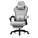 GTPLAYER Gaming Chair, Computer Office Chair with Pocket Spring Cushion, Linkage Armrests and Footrest, High Back Ergonomic Computer Chair with Lumbar Support Task Chair with Footrest (Frostedgray)