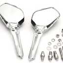 Motorcycle Universal Skull all aluminum alloy Skeleton Rear View Mirrors Fit For Suzuki Intruder Volusia Boulevard/Yamaha V-Star/Honda Shadow 750 1100 VTX VS (Chrome)