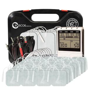 Roscoe Medical EMS and TENS Unit Muscle Stimulator with 48 Pack of Electrodes