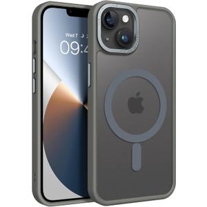 BENTOBEN Magnetic for iPhone 13 Case & iPhone 14 Case [Compatible with Magsafe] Translucent Matte Phone Case iPhone 13/14 Slim Shockproof Women Men Protective Cover for iPhone 13/14 6.1", Grey