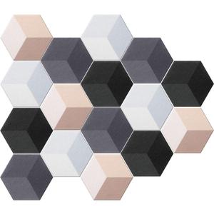 Tegeme Black 16 Pcs 6.7 x 5.9 Inches Hexagon Felt Cork Board Tiles for Walls Back to School Self Adhesive DIY Hexagon Wall Panels Notice Bulletin Board for Office Home Stickers Photos Display