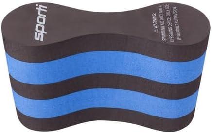 Sporti Pull Buoy for Women & Men or Beginners, EVA 5-Layer Pull Buoy Leg Float, Swimmer Accessories, Pool Training Aid (Black/Blue)