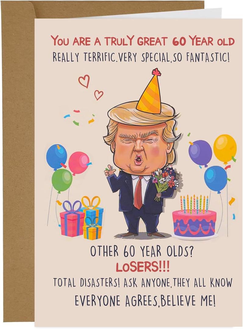 3 x Funny Birthday Card For Women Men,60th Birthday Card,Birthday Gifts For Her,Birthday Card For Husband Wife,Funny Anniversary Cards For Him - Great For 60th Birthday Gifts For Mom Dad Best Friends - Bday Card For Best Friend Coworker (TP-Age-60)