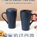 Tea Cup with Infuser and 2 Lids, 18oz Large Tea Infuser Mug, Tea Strainer Cup for Loose Leaf, Travel Mug with Teabag Holder (Royal Blue)