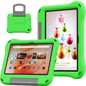 10inch Tablet Case for Kids, Lightweight Shockproof Kid-Proof Cover with Handle Stand for 10in Tablet Kids Case Incompatible iPad Samsung Lenove TCL Onn 10in Tablets. (Green)