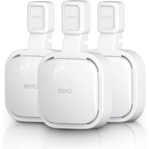 Wall Mount Holder for eero Pro 6e/6 Mesh Wi-Fi System, Outlet Wall Mount Stand Bracket for eero Pro 6e tri-Band Mesh, Wire Organizer (White(3Pack))