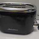 Mueller Retro Toaster 2 Slice with 7 Browning Levels and 3 Functions: Reheat, Defrost & Cancel, Stainless Steel Features, Removable Crumb Tray, Under Base Cord Storage, Black