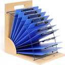 GAMENOTE Clipboard Holder, Wood and Metal Clipboard Holder Stand, Small White Board Storage Rack Organizer for Classroom, Office, Assembly Required (1)
