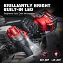 Cordless Impact Wrench, 900Ft-lbs (1200N.m) 1/2" Brushless Impact Gun, 20V High Torque Power Impact Driver, 2x4.0Ah Batteries,Brushless Motor 2400 RPM Variable Speeds for Family Car/Pickup Truck/Mower