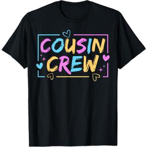Cousin Crew Family Matching Cousin Boys Girls Kids T-Shirt (Blue, L)
