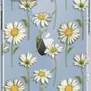 luolnh Compatible with iPhone 14 Case for Girly Women Shockproof Clear Plant Pattern Hard Back Cover for iPhone 14 6.1 inch 2022(Green Chrysanthemum)