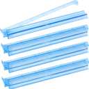 4Pcs Mahjong All-in-One Racks with Pushers, Acrylic American Majiang Tile Holder, Modern Mah Jong Game Rack with Built-in Pushers, Easy Portable American Mahjong Accessories and Gifts(Bling Blue)