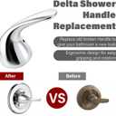 Shower Handle Replacement,Delta Shower Handlet,for Delta 13/14 Series Tub Faucet RP48717, Chrome