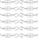 OHINGLT Extra Strong Magnetic Jewelry Clasps for Necklace Extender with Double Lobster Clasp,Magnetic Necklace Clasps and Closures Bracelet Connectors for Women (12Pcs Silver)